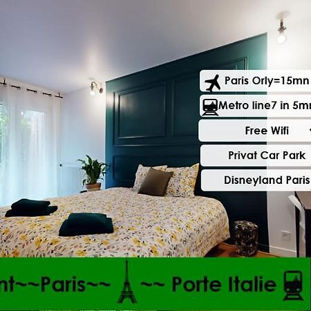 8 Personnes - 4 Rooms - 2 Salle De Bain - Metro 7 & 14 - Porte Italie - Private Car Park- Wifi Le Kremlin-Bicêtre Exterior foto